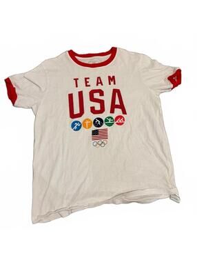 Team USA Mens White Red Shirt M